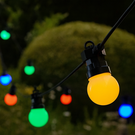 Гірлянда вулична різнобарвні кулі 5 м/10 лампочок/IP65 SFK-47 | Зображення 1