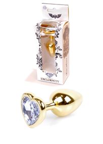 Анальна пробка Jawellery Gold  Heart PLUG-Clear