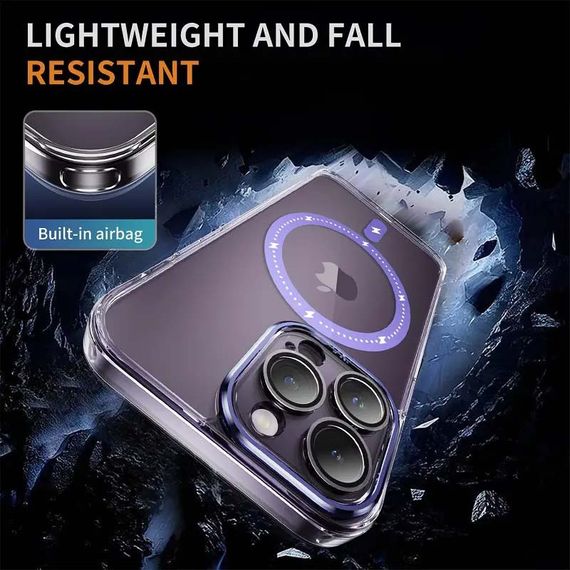 Чехол TPU+PC Colorful with MagSafe для Apple iPhone 12 Pro (6.1") Purple | Зображення 6