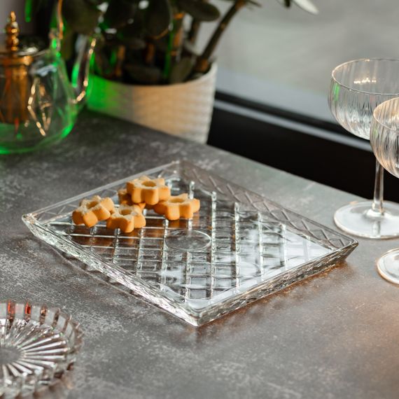 Блюдо для закусок Lirmartur стеклянное 24,5*20,5*2 см HP-YH-39 | Зображення 3