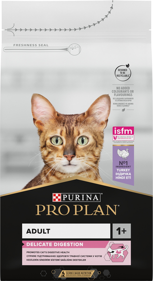 Сухий корм PRO PLAN Adult 1+ Delicate Digestion для дорослих котів із чутливим травленням, індичка 1.5кг