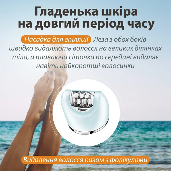 Бездротовий епілятор для обличчя та тіла для жінок 6 в 1 домашній триммер для волосся USB VGR | Зображення 3
