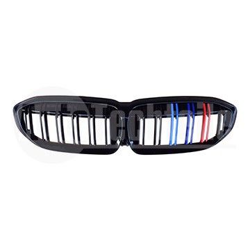 Решетка радиатора BMW 3 G20 19- (глянц. чёрн. M-стиль, двойная/ с отв. камеры), AutoTechteile, 708 5140, 706