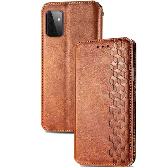 Кожаный чехол книжка GETMAN Cubic (PU) для Samsung Galaxy A13 4G Штучна шкіра, Слот для візитки, Коричневий | Зображення 1