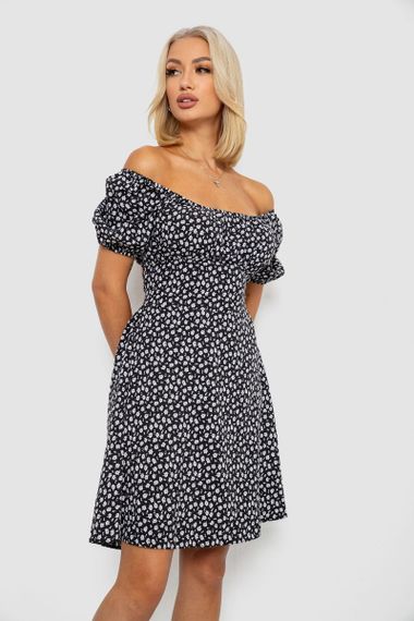 Платье софт с принтом, цвет черный, 230R0105 | Зображення 2