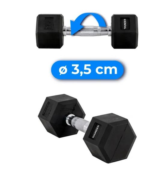 Гантель шестигранна Thunder 5 кг (HEXAGONAL-DUMBBELLS-5KG) | Зображення 1