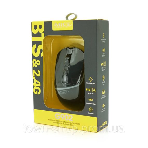 Мышь беспроводная iMICE G-902, 6 кнопок, 1000/2000/3000 DPI, 2.4Ghz, Bluetooth 10м, Windows xp/Vista/Win7/8/10 | Зображення 1