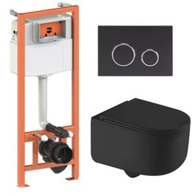 Набір Qtap Nest 4 в 1 підвісний унітаз Taurus Ultra Quiet 490x360x380 + комплект інсталяції QT2433084EUQMB46186