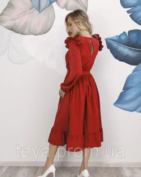 Плаття для жінок колір червоний розміри S, M, L, XL FI_000394 | Зображення 2