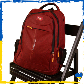 Рюкзак бордовый вместительный SportBag. Рюкзак повседневный, молодежный, качественный