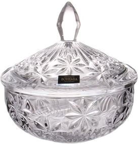 Цукорниця скляна Bohemia Perseus 59001/99004/150 з кришкою, баночка для цукру