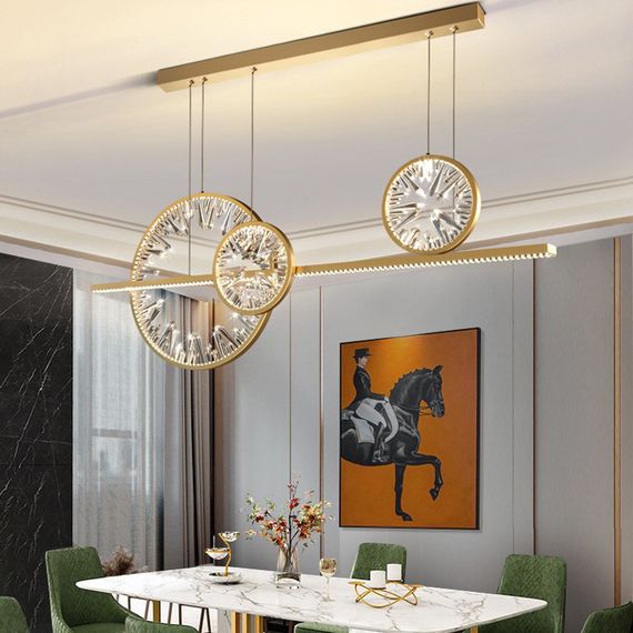 Люстра світлодіодна підвісна LED світильник для квартири на стелю лед 26604 Бронза 40-135х6х120 см. | Зображення 1