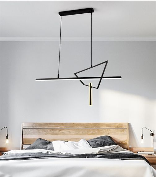 Люстра світлодіодна підвісна LED світильник для квартири на стелю лед 27174 Чорний 60-150х15х120 см. | Зображення 8