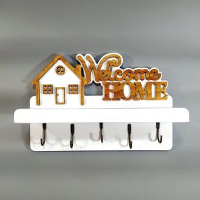 Ключница настенная с полкой Welcome home Мастерская мистера Томаса 30х20,5х9см Фанера 10 мм