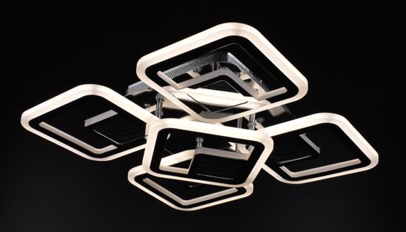 Люстра світлодіодна стельова LED світильник для квартири на стелю лед з пультом 26024 Хром 10х40х40 см. | Зображення 3