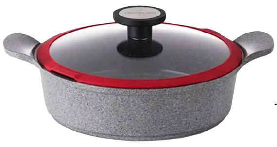 Каструля преміум класу зі скляною кришкою Neoflam EK-OT-L28I Light Marble з мармуровим покриттям 28см