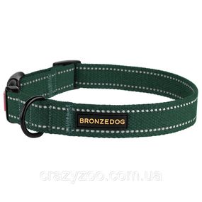 Нашийник для собак BronzeDog Сotton брезентовий зелений 2x30-40 см 51/1505Б/T