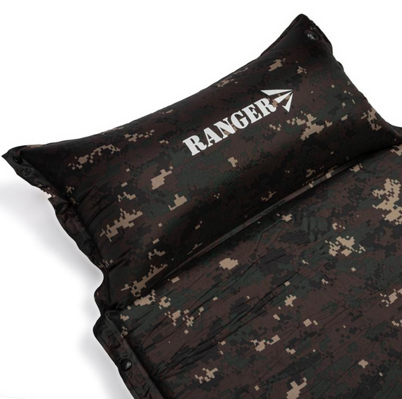 Каремат самонадувной коврик туристический 190x60x3 см с подушкой Ranger Tibet Camo камуфляж 6641 | Зображення 1