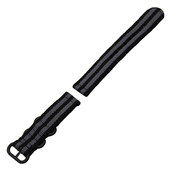 Нейлоновий ремінець Primo Traveller для годинника Garmin Vivoactive 3 / Vivomove HR / Forerunner 245/6 - Black&Grey | Зображення 2