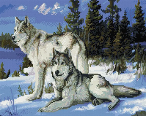 Алмазна мозаїка Вовки на снігу 40х50 см ColorArt  SP007