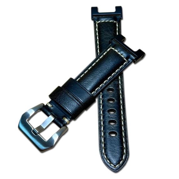 Кожаный ремешок Primolux F001 Steel buckle для часов Xiaomi Amazfit T-Rex (A1918) / T-Rex Pro (A2013) - Black