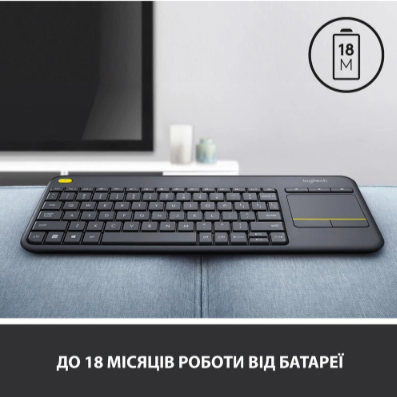 Клавіатура Logitech K400 Plus Touch Wireless UA Black (920-007145) | Зображення 8