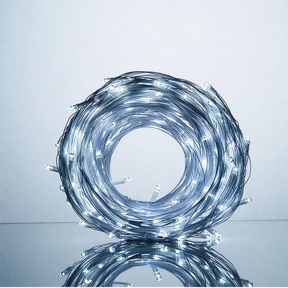 Новорічна гірлянда кімнатна нитка 22 м 220 LED кімнатна гірлянда білий провід Біле світло W220LED22MWW