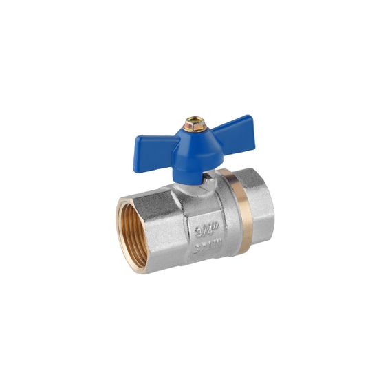 Кран кульовий Valves 3/4" ВВ PN30 синій метелик | Зображення 2
