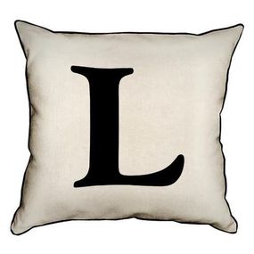 Подушка с мешковины Letter L 45x45 см (45PHB_ABC024_WH)