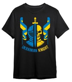 Футболка 4Profi з принтом "Ukrainian Knight"  чорна размір XL