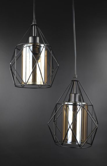 Люстра підвісна LOFT на 2 лампочки 26188 Чорний 40-110х35х35 см. | Зображення 1