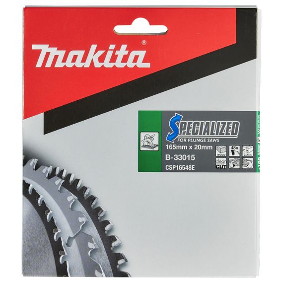 Диск пильный по дереву для погружных пил 165х20 мм 48T Makita SPECIALIZED B-33015 | Зображення 4