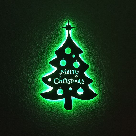 Панно декоративне картина на стіну Ялинка LED 16 кольорів пульт 375x570 acr-p000005 | Зображення 6