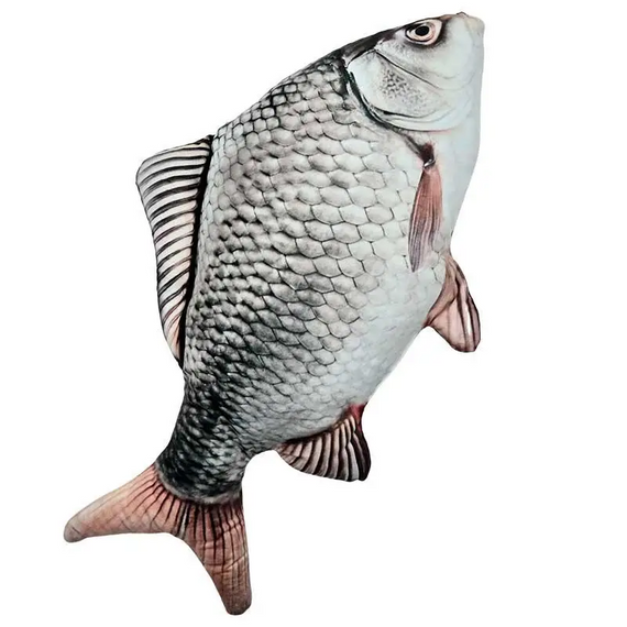 М'яка іграшка сувенір-декор Риба Карась срібний 72 см, подушка-іграшка для ігор і сну | Зображення 6