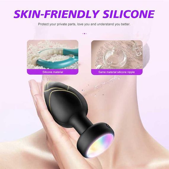 Анальна пробка що світиться з вібрацією і Д/К Light Anal Plug 3,5*9 см чорний — Анальні іграшки | Зображення 5