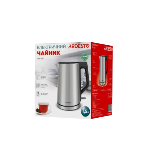 Електрочайник 1,5л 2200W нержавіюча сталь strix контроль подвійні стінки EKL-X51 Ardesto | Зображення 5