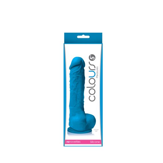 Фалоімітатор силікон NS Novelties COLOURS PLEASURES 7'' DILDO BLUE | Зображення 1