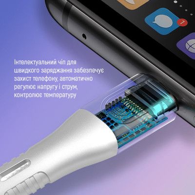 Дата кабель USB-C to USB-C 1.0m (PD Fast Charging 240W) 5А white ColorWay (CW-CBPDCC065-WT) | Зображення 1