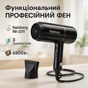 Фен для легкої укладки волосся Rainberg, Якісний фен для волосся Електричний укладання DW-68