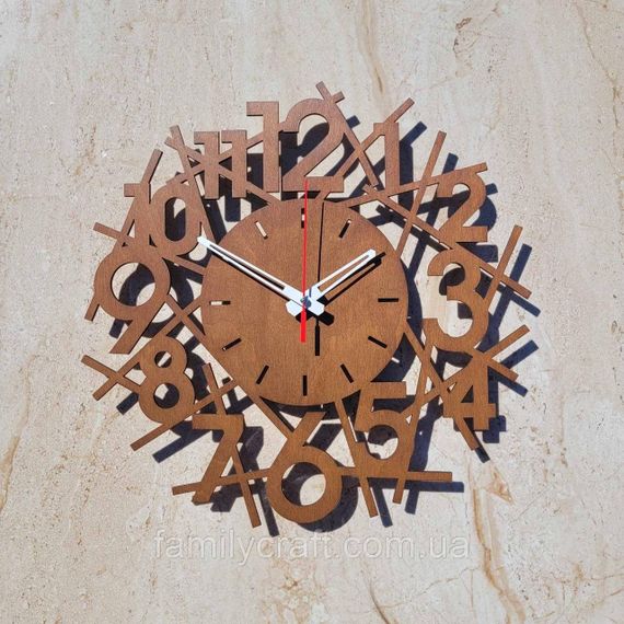 Настінний дерев'яний годинник з фанери Оригінальний годинник  Декор для дому, офісу, подарунок | Зображення 1