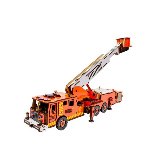 Деревянный 3D конструктор "Пожарная машина" Puz-00921, 318 деталей | Зображення 4
