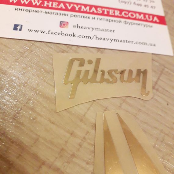 Логотип деколь Gibson Custom лого НАКЛЕЙКА для електрогітари Les Paul LP голд | Зображення 5