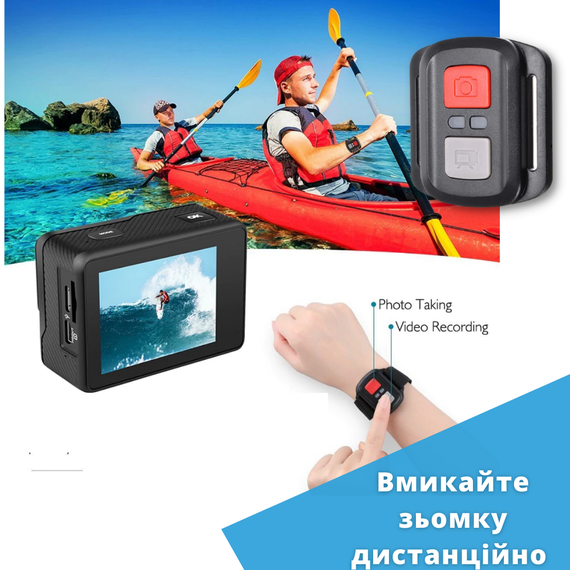 Видеокамера XPROTWIN с двумя дисплеями 4K экшн камера с 4K съемкой + Монопод в комплекте! (e607b6-58_12_twin) | Зображення 2