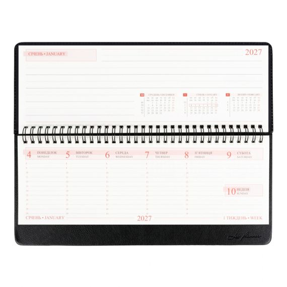 Планінг настільний датований 2027 Leo Planner Persona 252742 30х14 см 128 аркушів чорний | Зображення 7