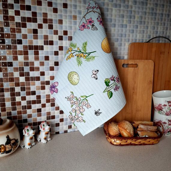 Кухонний рушник SoundSleep Квітучий день 34х60 см вафельний (94399684)