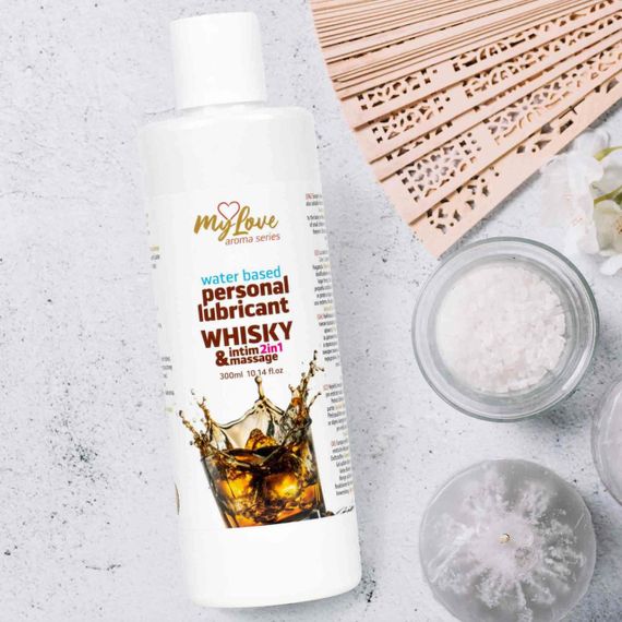 2в1 лубрикант та масажний гель - MyLove Aroma Series Intim&Massage Whisky, 300 мл Sex Aura | Зображення 2