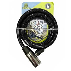 Замок велосипедний KIHUU LOCK 185, 15*65 тросовий, 2 ключі. Колір: чорний PW-38