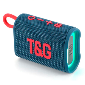 Портативная Bluetooth колонка TG396 с RGB подсветкой и функцией громкой связи, радио, синия