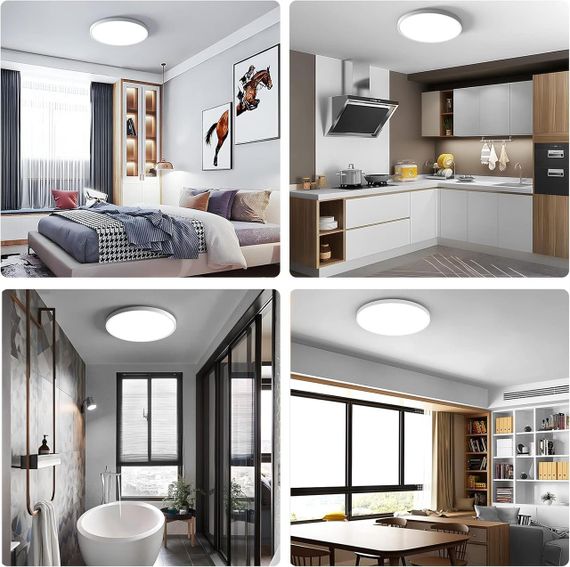 Світильник світлодіодний стельовий OTREN, 24 Вт, денне біле світло, 4500 К, IP44, водонепроникний, 2 шт. | Зображення 6