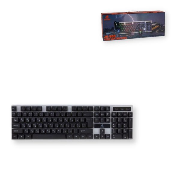 Игровой комплект для ПК 4в1 клавиатура, мышь, наушники, коврик JEQANG JK-988 черный (ЦУ-00033988_601)
